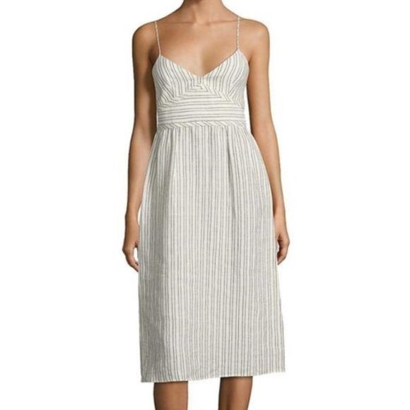 Theory Dresses & Skirts - Theory "Melaena B" Narrow Stripe Linen Dress